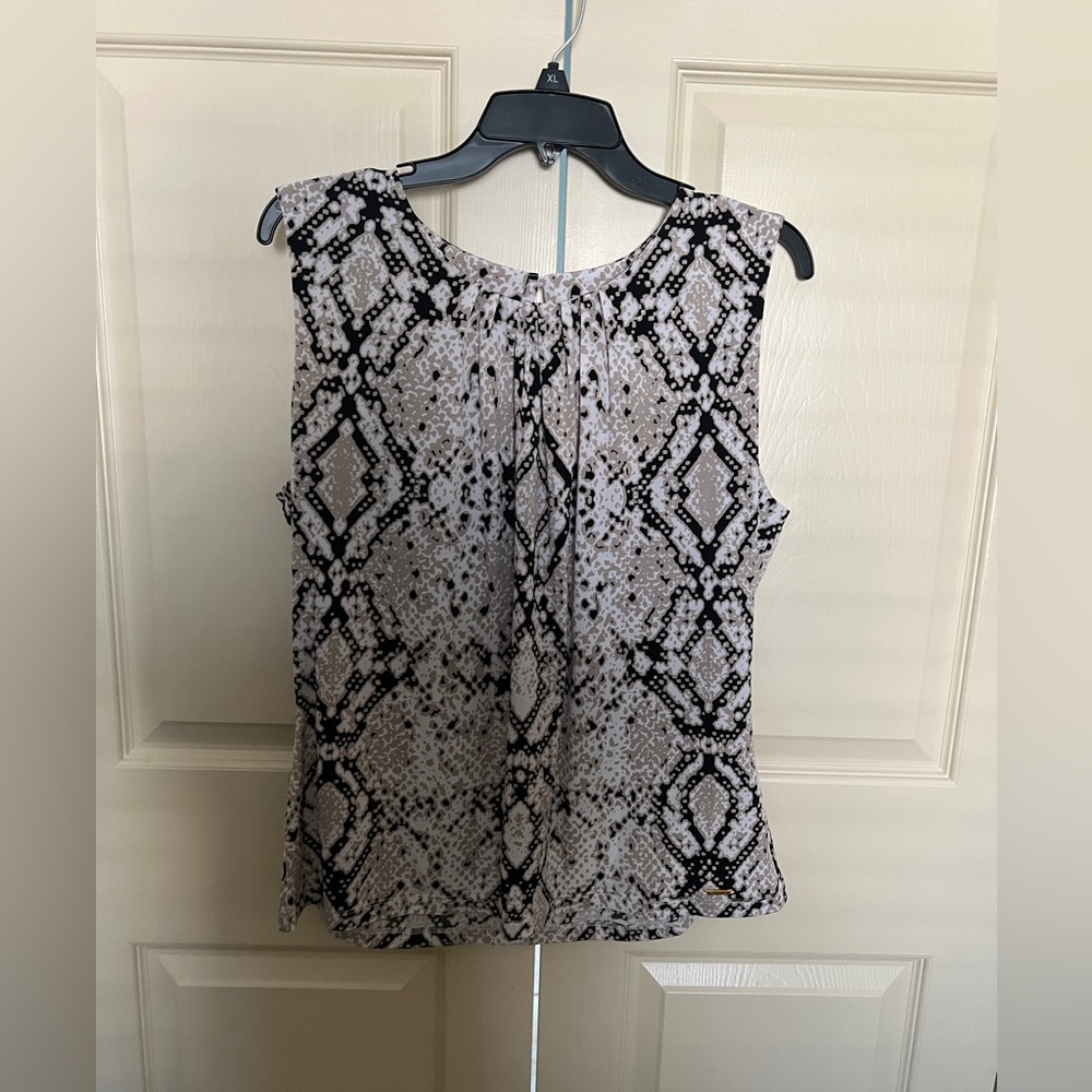 Calvin Klein Sleeveless Pleat-Neck Sz XL
